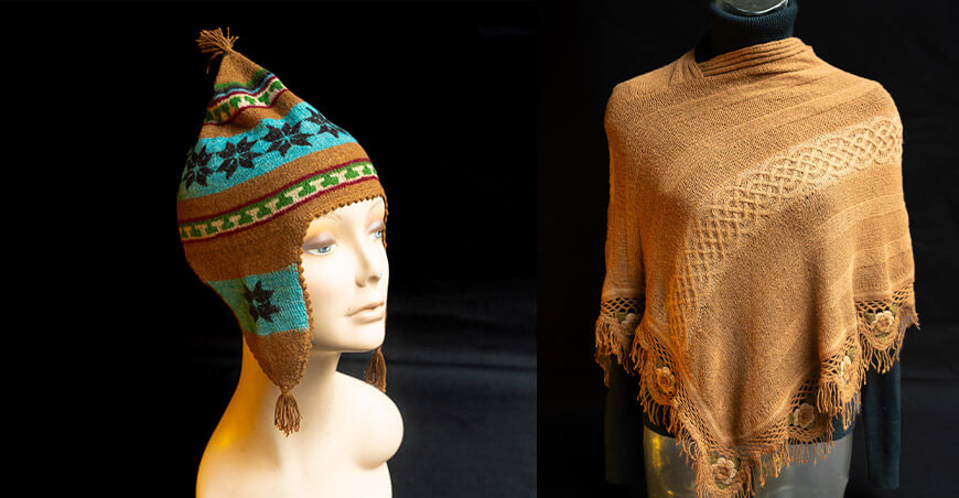 chullo y chales fibra de vicuña artesanos peruanos