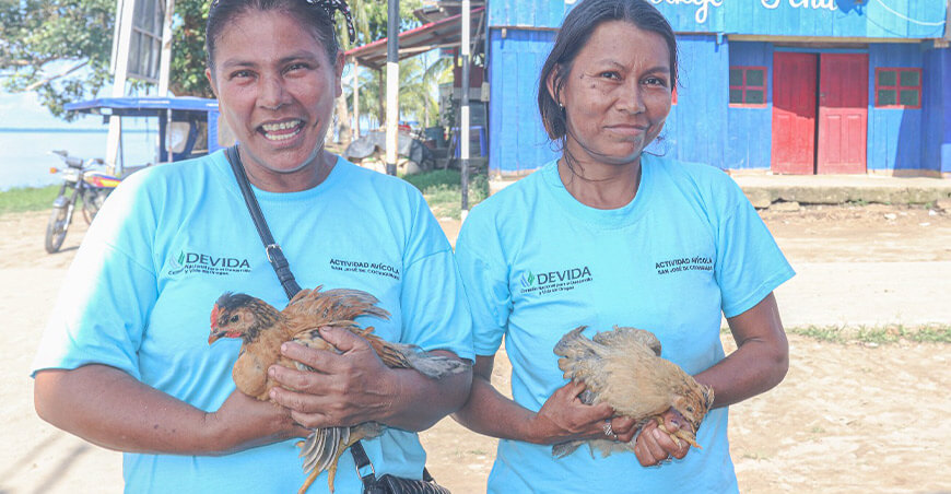 Devida entrega 3740 aves de corral a 340 familias de Loreto