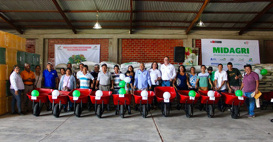 Agroideas y Devida fortalecen producción plátanos de la Asociación Agroindustrias El Progreso (AAIPRO), en Ucayali Perú