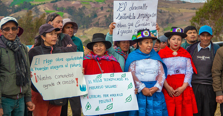 Inician ejecución de obra de riego en Santa María de Chicmo Apurímac Perú