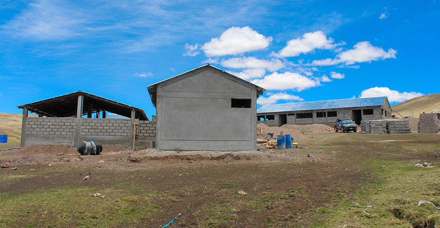 construcción del centro de reproductores de alpacas en Ticani Azángaro Puno Perú