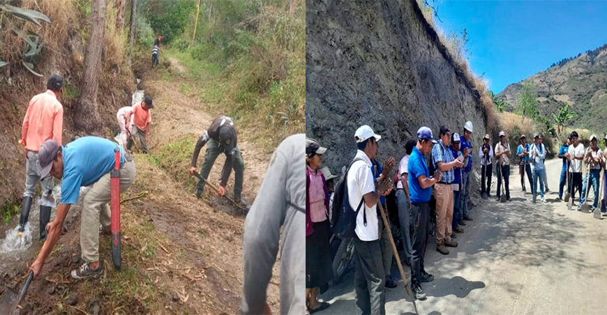 Impulsan la productividad agrícola con mantenimiento de canales de riego en Huarmaca Piura Perú