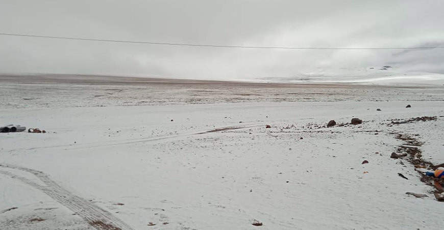 nevada en la sierra del Perú Senamhi