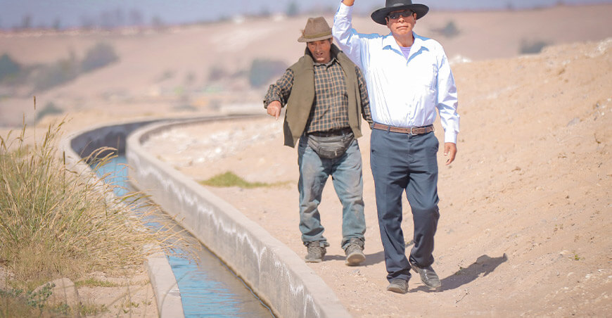Nuevo canal de riego abastecerá agua para 570 hectáreas en el Pedregal Inclán Tacna Perú