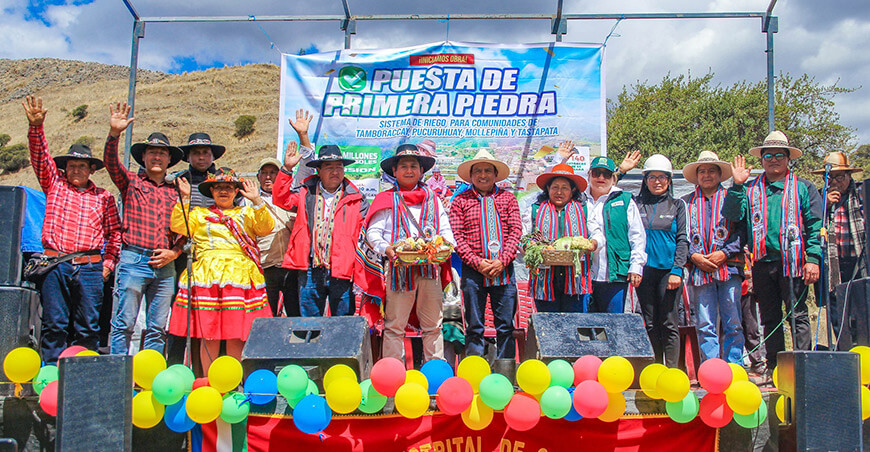 Inician proyecto de riego en Curpahuasi para beneficiar a 250 familias productoras Apurímac Perú
