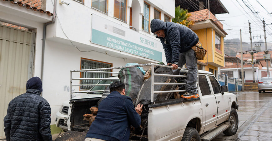 Serfor transfirió 1312 kg de palo santo a la Parroquia San Antonio de Padua de Huaraz