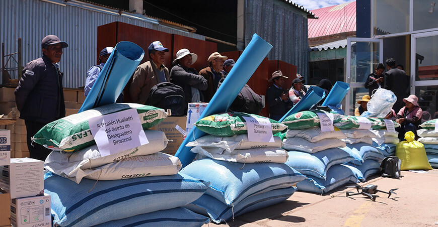 Entregaron productos agropecuarios para mejorar la alimentación y sanidad del ganado vacuno Puno Perú