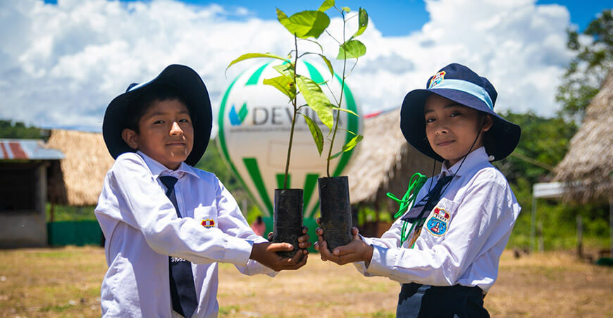 Devida impulsó jornadas de reforestación en instituciones educativas de Pangoa y Mazamari Junín Perú