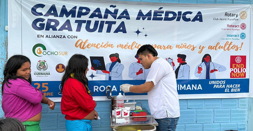 Ucayali: Ocho Sur, Rotary Club y Diresa llevan campaña médica al caserío Roca Fuerte