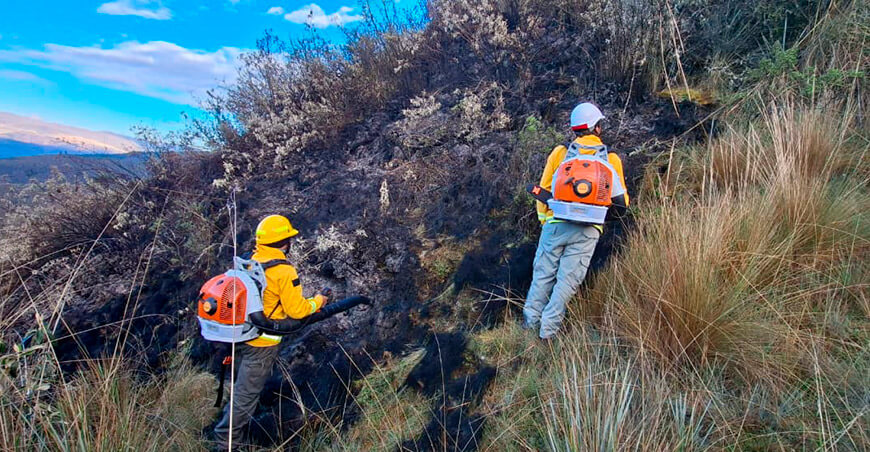
Áncash: Sernanp y guías de montaña logran liquidar incendio forestal en el sector Llaca del Parque Nacional Huascarán
