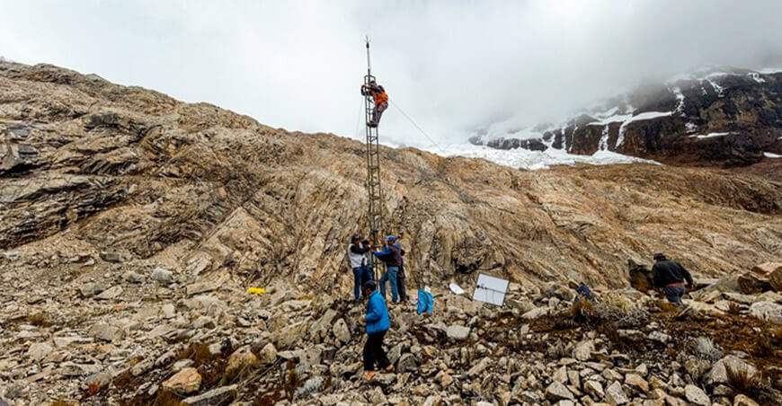Inaigem implementó un sistema de monitoreo de procesos en glaciares en la cuenca del río Nupe Huánuco Perú