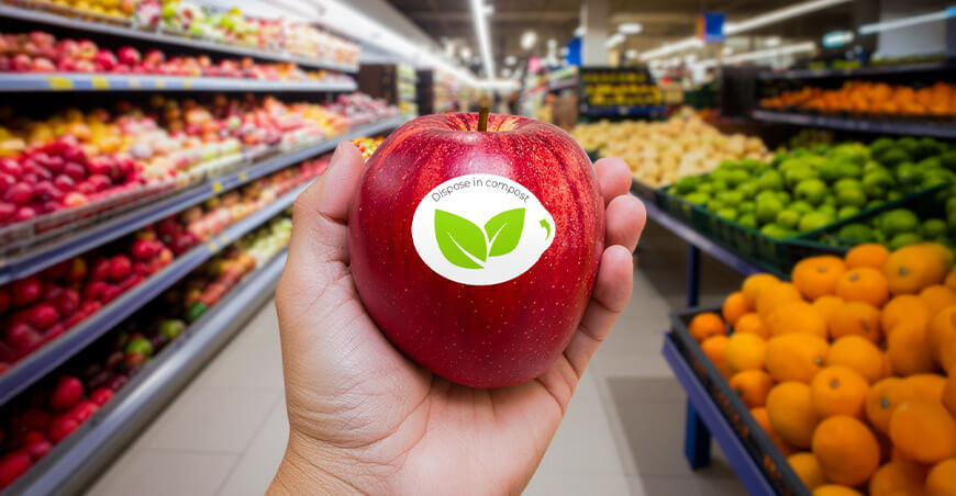 Por qué las etiquetas compostables para frutas son el futuro del envasado hortofrutícola