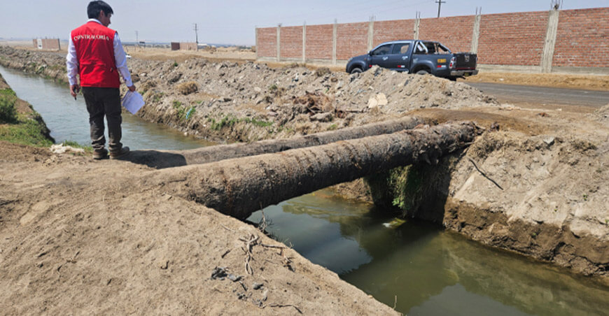 Contraloría impulsa la reactivación de las obras del canal Pampa de Ñoco Ica Perú