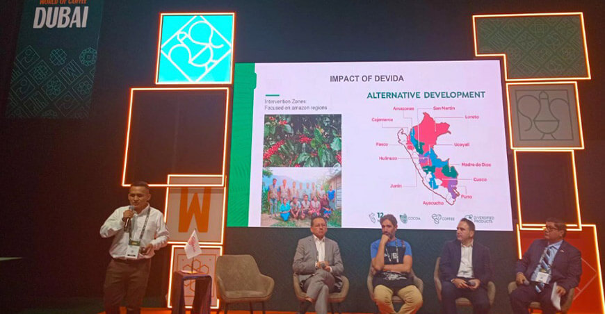 Cinco cafés del desarrollo alternativo del Perú destacaron en World of Coffee Dubái 2026