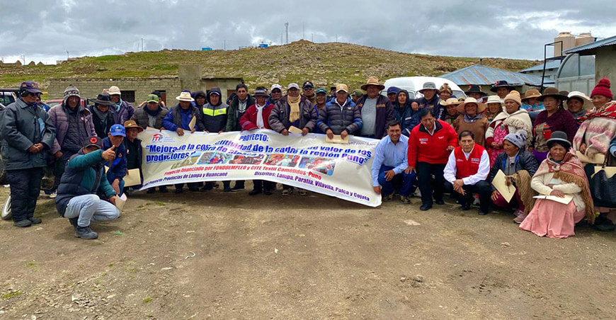 Fortalecerán las capacidades de los alpaqueros del distrito de Cojata Puno Perú