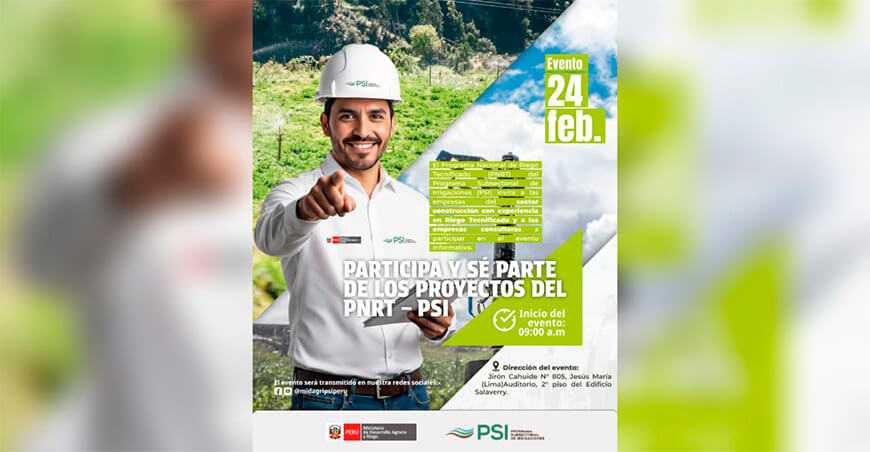 El PSI realizará evento informativo sobre proyectos de riego tecnificado para el sector agrario