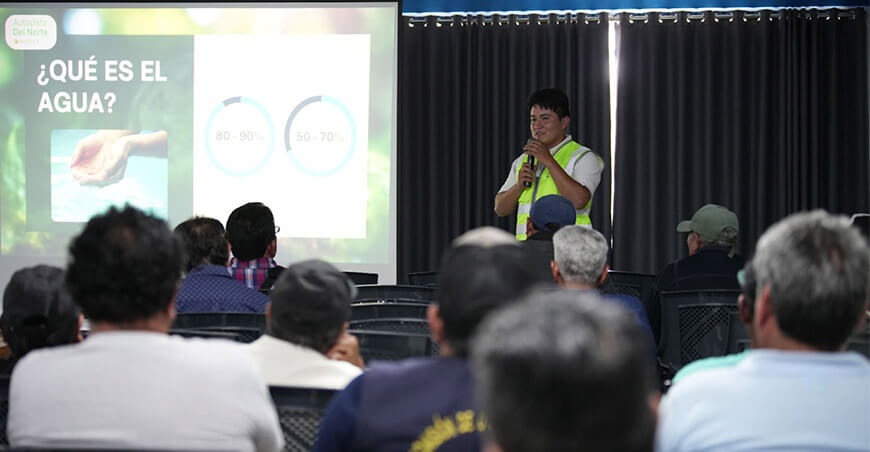 agricultores capacitados en gestión sostenible del agua en Áncash y La Libertad Autopista del Norte