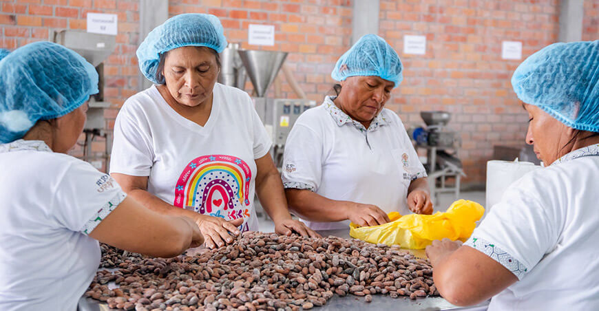 Asociación de Mujeres Chocolateras Chocolate Corazón de Nolberth de Alto Uruya productoras de cacao grano Perú Agroideas EEMRI