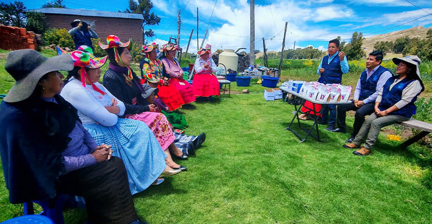 Destacan el trabajo de pescadoras artesanales en la recuperación del carachi en el lago Titicaca Puno Perú 