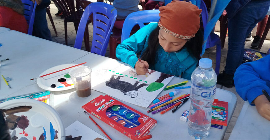 Escolares de Aymaraes promueven, a través de sus pinturas, la conservación y el respeto hacia el oso andino Apurímac Perú