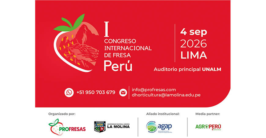 Lima será sede del I Congreso Internacional de Fresa - Perú