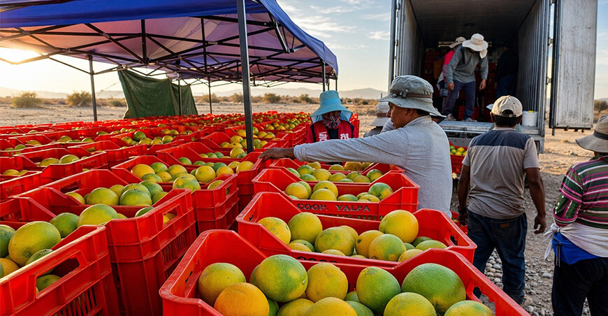 Cooperativa Agraria Yalpa Limitada, de Tacna venta de naranjas mercado de Lima Perú