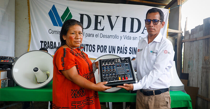 Devida fortalece la comunicación rural en 65 localidades del Vraem con bocinas comunales Perú