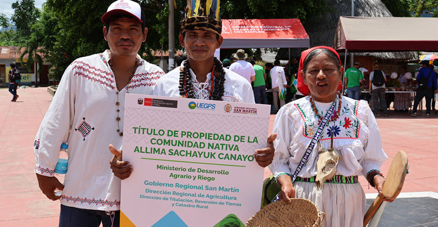 Aseguran territorio de la comunidad nativa Kichwa Anak Pillwana con inscripción de título de propiedad San Martín Perú 