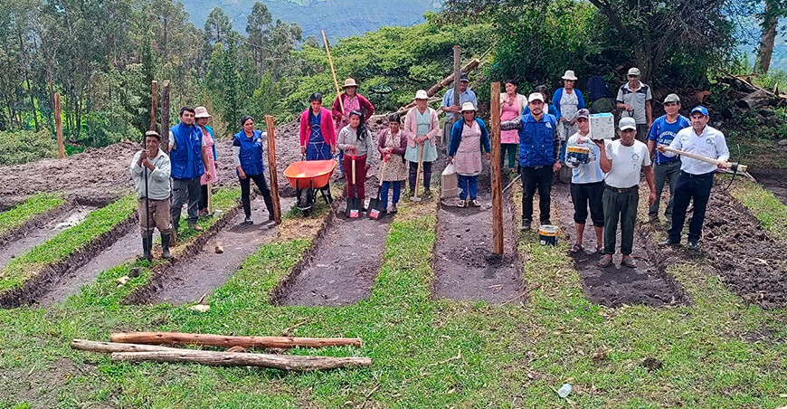 Avanzan construcción de viveros para producir 15 000 plantones frutícolas en Huancabamba Piura Perú