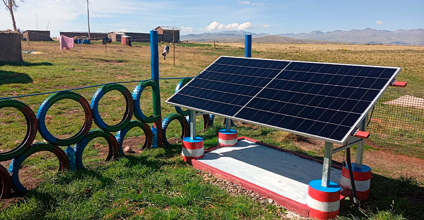 Reservorios, geotanques y riego con energía solar ayudan a enfrentar el cambio climático Puno Perú