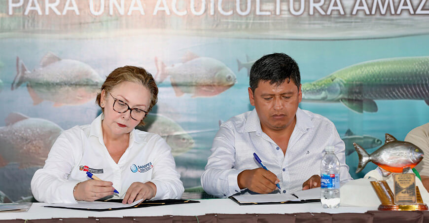 Sanipes firma convenio con municipio de Unión Asháninka para impulsar la acuicultura en el Vraem