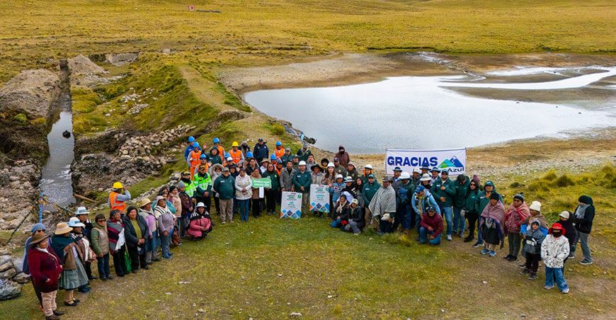 Sierra Azul impulsa proyecto de siembra y cosecha de agua qochas para fortalecer la seguridad hídrica en Junín