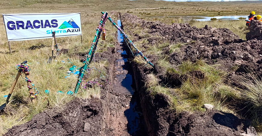 Sierra Azul zanjas de infiltración Pasco