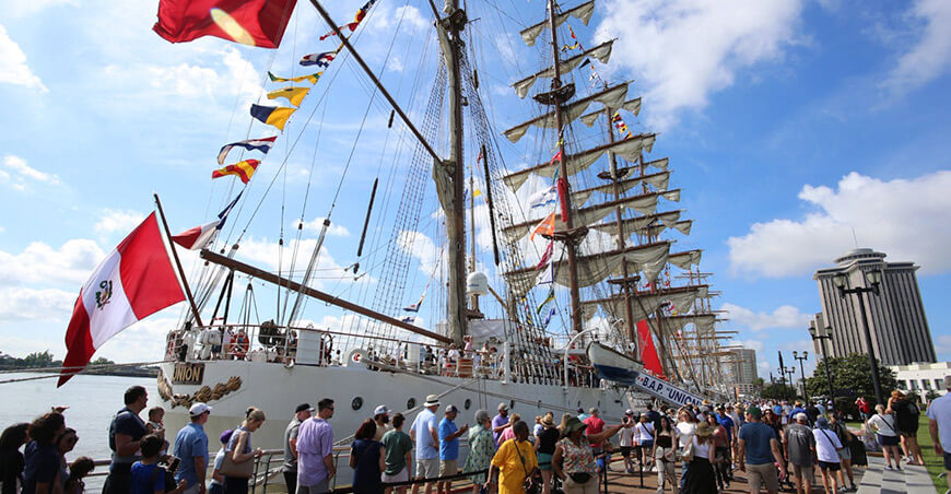 Casa Perú, instalada a bordo del buque escuela de la Marina de Guerra del Perú, el B.A.P. Unión, inició su recorrido por Estados Unidos