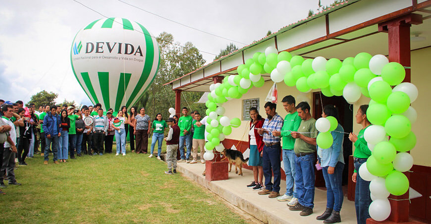 Devida inauguró local comunal para mejorar la competitividad de la caficultura en Luya Amazonas Perú