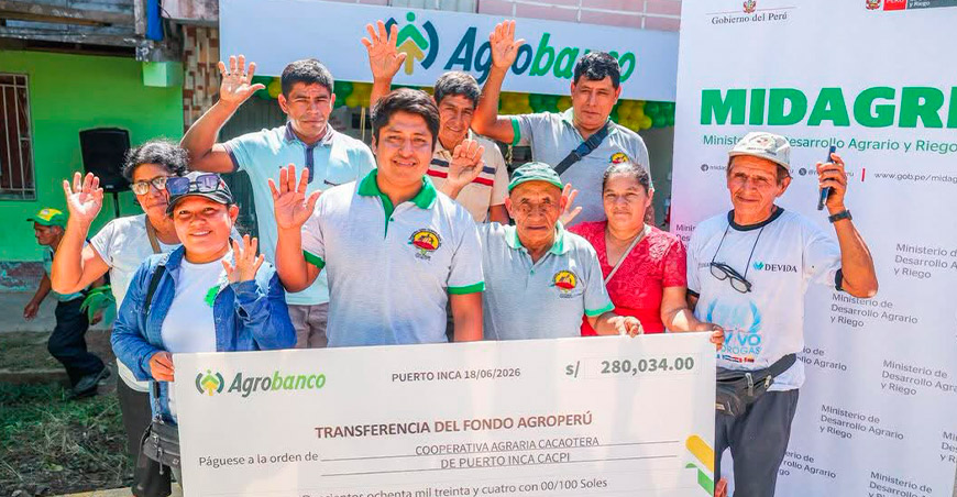 Entregan créditos por S/480 244 a organizaciones agrarias e inauguran oficina de Agrobanco en Puerto Inca Huánuco Perú
