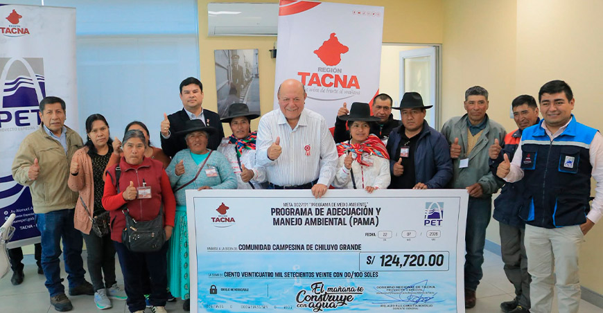 Comunidad aimara Chiluyo Grande recibe compensación por impactos ambientales del PAMA Tacna Perú