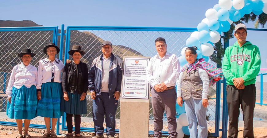 Inauguran proyecto de riego Taraorcco en el distrito de Luis Carranza Ayacucho Perú 