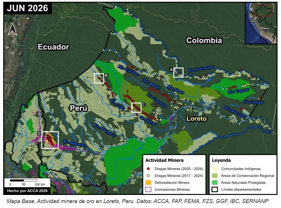 Minería ilegal Loreto Perú