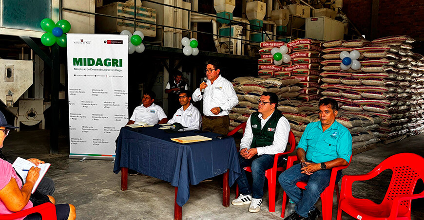 Agro Rural concreta primera compra de 122 toneladas de arroz a productores de Loreto