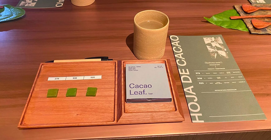 Produce impulsa barra de chocolate verde elaborada con hojas de cacao para el mercado gourmet