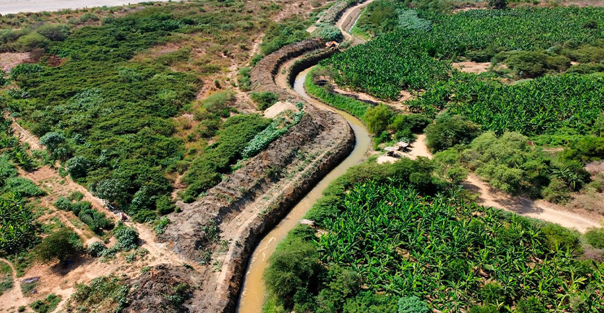 Descolmataron 1050 metros de canal aductor en el sector El Palmar Tumbes Perú