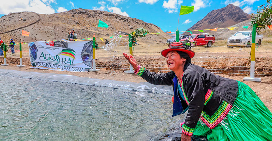 obras de siembra y cosecha de agua Moquegua Perú Agro Rural