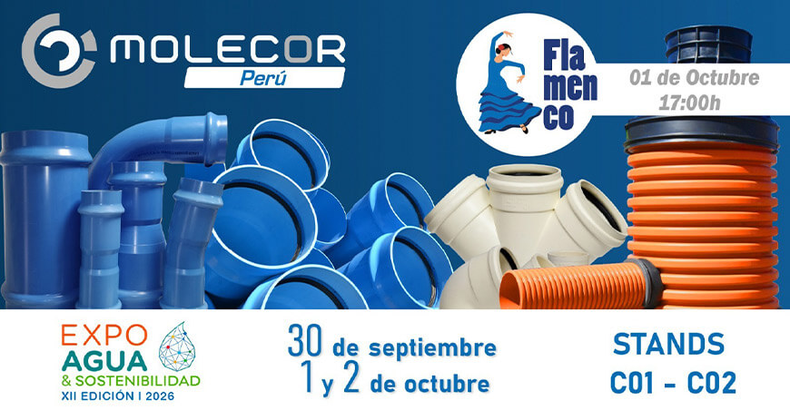 Molecor Perú presentará sus soluciones de PVC-O en Expoagua & Sostenibilidad