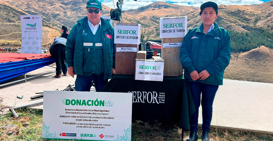 Serfor donó madera valorizada en S/119 985 a dos entidades de Cusco Perú