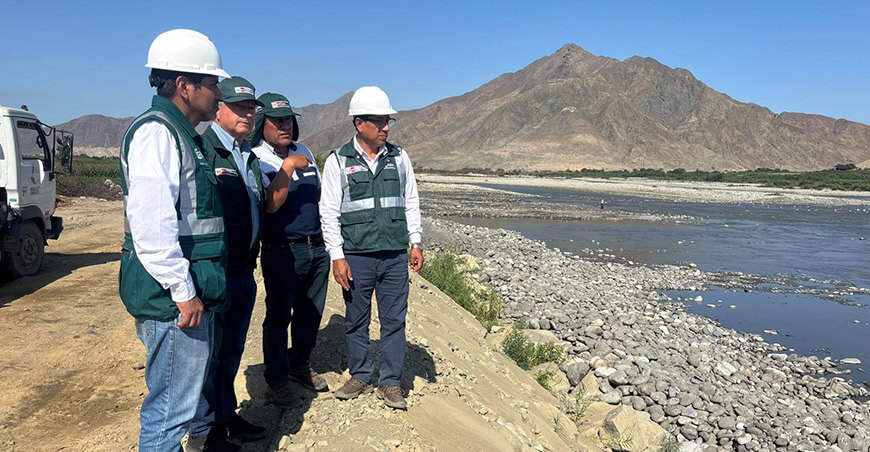 Verifican avance de trabajos preventivos en puntos críticos del río Santa Perú ANA