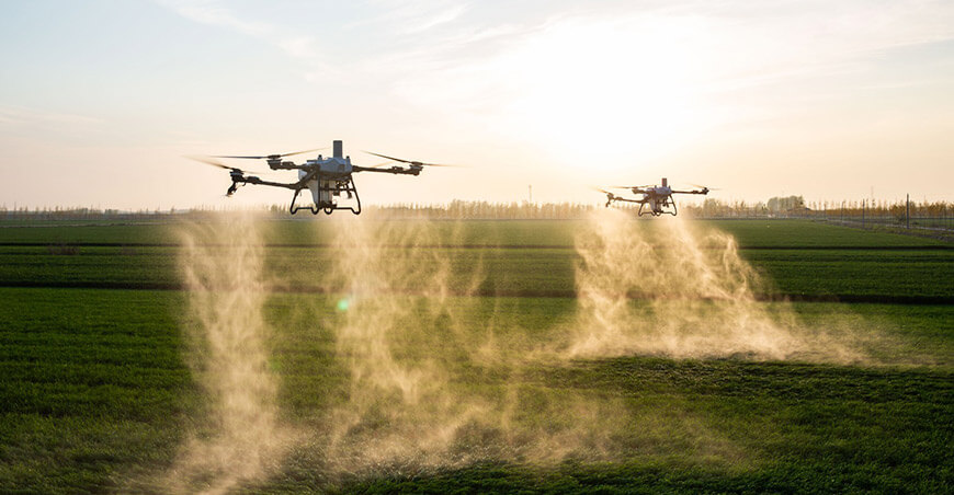 DJI Agriculture agricultura de precisión busca optimizar la aplicación de insumos en el campo , los drones permiten aplicar insumos con mayor precisión y reducir el desperdicio de agua y productos agrícolas Perú