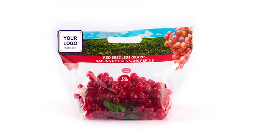 exportación de uvas de mesa peruana requiere nueve bolsas pouch con cierre deslizante (slider)