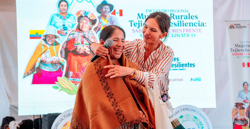 Agricultora puneña Exaltación Condo fue reconocida en encuentro de mujeres rurales de la Cooperación Suiza en Ecuador