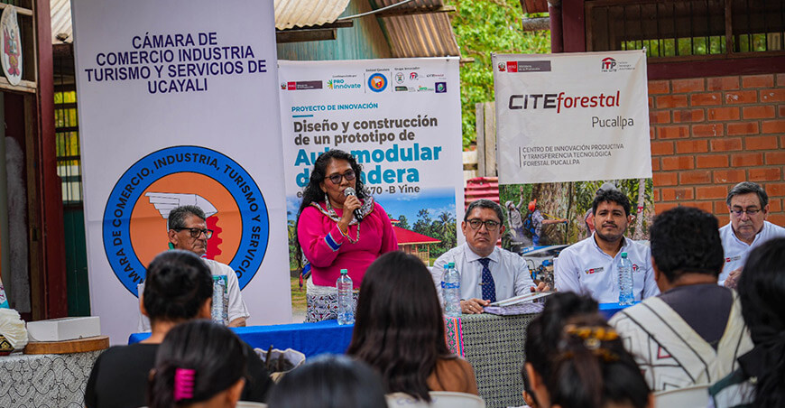 Inician construcción de aula modular de madera adaptada a la Amazonía en Ucayali Perú ITP